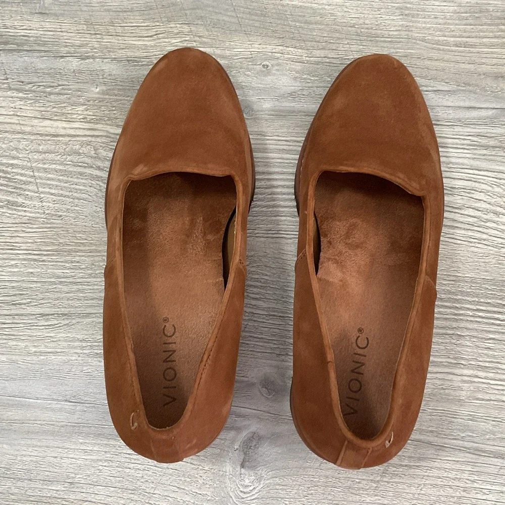 ‼️SALE‼️Vionic Aster Willa Wedge Loafers Toffee Suede